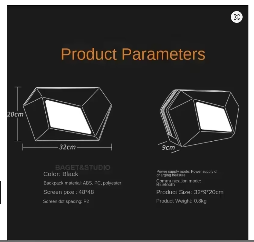 LED Shoulder Bag - LOY Moto Pocket LED Shoulder Straddle Bag - Eye Luminous Mochila